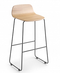 Барный стул Bisell 67 см деревянный на металлических ножках со спинкой