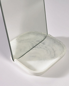 Зеркало Sharif на белой основе из искусственного камня