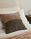 Mikayla Чехол на подушку из принтованного льна, хлопка и коричневого бархата 45 x 45 см