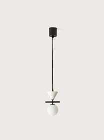 Подвесной светильник Oneta черный металл / белый мрамор