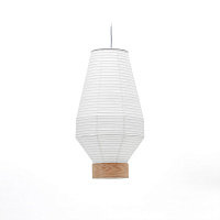 Hila Абажур для подвесного светильника из белой бумаги и натурального шпона Ø 30 см