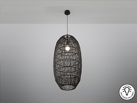 Tizne Подвесной светильник с абажуром из бумаги черный 40D