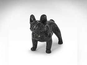Декоративная фигура бульдога Atila черное стекло