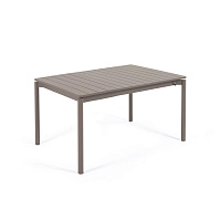 Раздвижной алюминиевый садовый стол Zaltana с коричневой матовой отделкой 140 (200) x 90 см