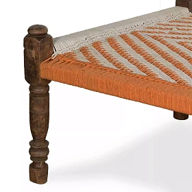 Индийская кровать Charpai оранжевая