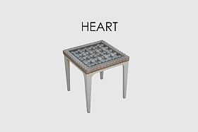 Приставной столик Heart SEASHELL плетеные ножки